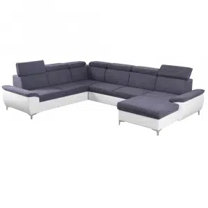 Canapea, gri/alb, model dreapta, MARELIA