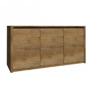 Comodă cu trei uşi, stejar lefkas închis, MONTANA K3D