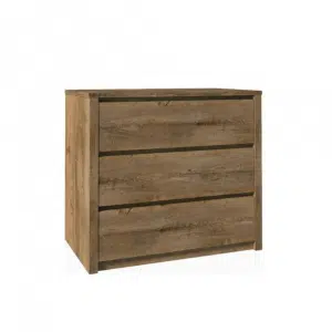 Comodă cu trei sertare, stejar lefkas închis, MONTANA K3S