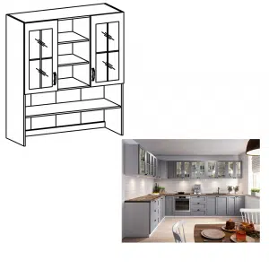 Extensie pentru cabinetele inferioare, alb/gri mat, LAYLA K120