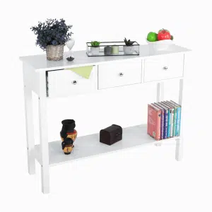 Măsuţă tip consolă, alb, NITRO