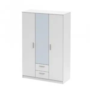 Dulap 3 uşi cu oglindă, alb, NOKO-SINGA 82