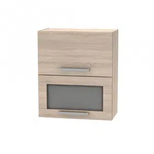 Cabinet superior batant cu sticlă 2DV, stejar sonoma, NOVA PLUS NOPL-009-OH