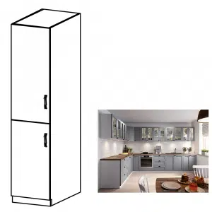 Dulap înalt, gri mat/alb, model universal, LAYLA D40SP