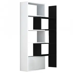 Etajeră, alb/negru, ASTA