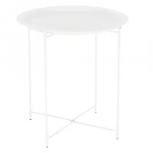 Măsuţă auxiliară cu tavă detaşabilă, alb, RENDER