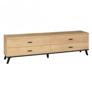 TV măsuţă, stejar lefkas/negru, SIRAN TYP 6