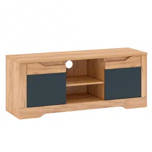 Măsuţă RTV B, stejar craft auriu / gri grafit, FIDEL