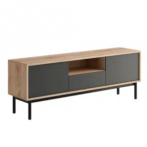 Comodă RTV, stejar jaskson hickory/grafit, BERGEN BRTV154