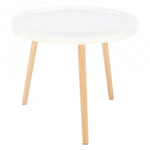 Măsuţă auxiliară, alb/natural, SANSE TYP 1