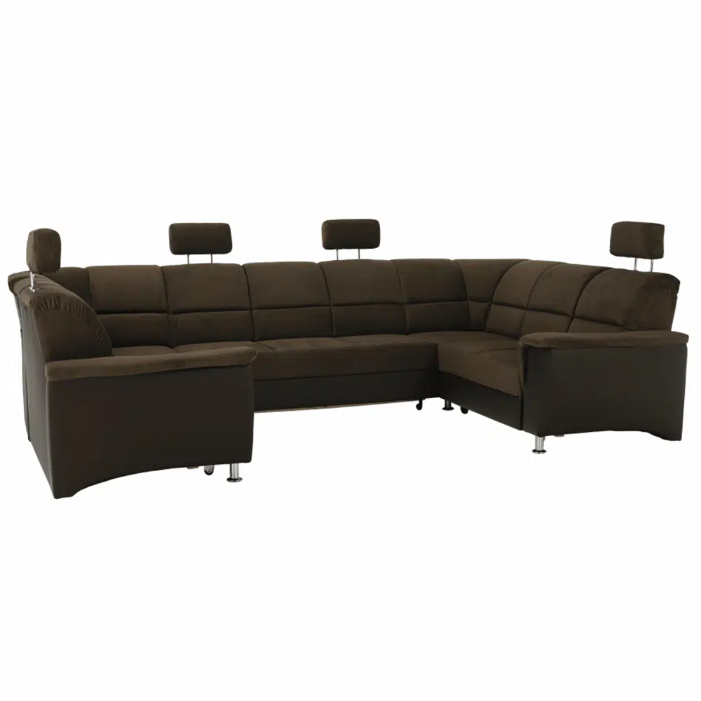 Colţar, piele ecologică maro/material textil maro, SANTIAGO U MARE 1 - magazin mobila Colţar, piele ecologică maro/material textil maro, SANTIAGO U MARE