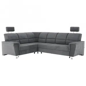 Colţar extensibil, material textil gri, model stânga, SANTIAGO