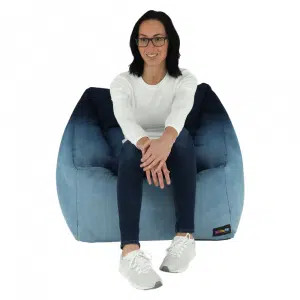 Fotoliu tip sac, material textil jeans, KOZANIT