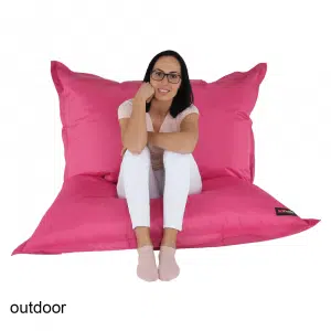 Fotoliu tip sac, material textil roz, GETAF