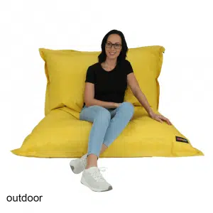 Fotoliu tip sac, material textil galben, GETAF