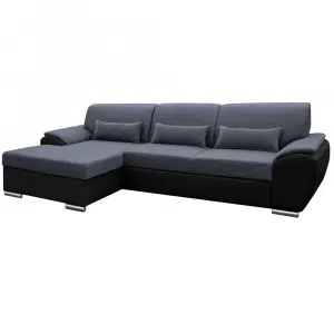 Colţar extensibil, negru/gri închis, model stânga, EMILY