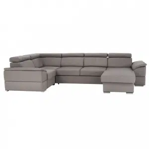 Colţar, gri maroniu Taupe, model dreapta, SEGORIA ROH U