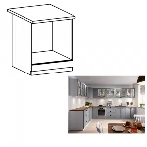 Cabinet pentru cuptor încorporabil, gri mat/alb, LAYLA D60ZK