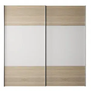 Dulap cu uşi glisante, stejar sonoma/alb, GABRIELA