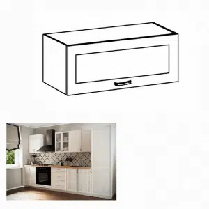 Dulap superior G80KS cu geam, alb/pin Andersen, SICILIA