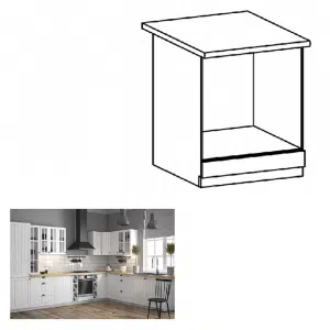 Dulăpior inferior pentru aparate electrocasnice încorporate D60ZK, alb, PROVENCE