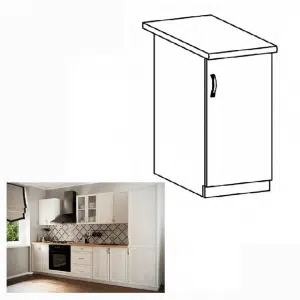 Dulap inferior D30 cu uşă, model dreapta, alb/pin Andersen, SICILIA