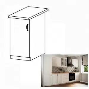 Dulap inferior D40, model stânga, alb/pin Andersen, SICILIA