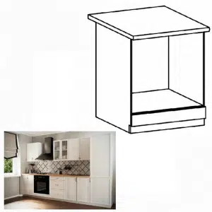 Dulap inferior D60ZK pentru electrocasnice încorporate, alb/pin Andersen, SICILIA