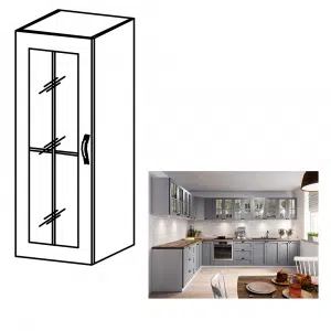 Cabinet superior, alb/gri mat, model universal, LAYLA W40S