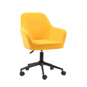 Scaun de birou, ţesătură de catifea galben / negru, SORILA