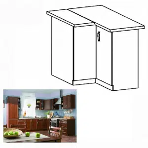 Dulap inferior de colţ D90N, nuc Milano, SICILIA