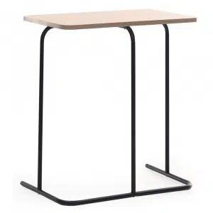 Masă laterală, stejar / negru, LAVERNE TYPE 2