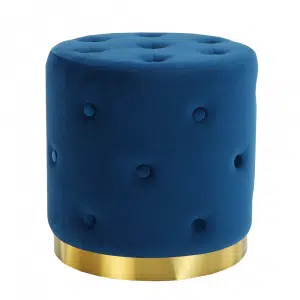 Taburet, catifea Velvet albastru regal/vopsea aurie, LEONID