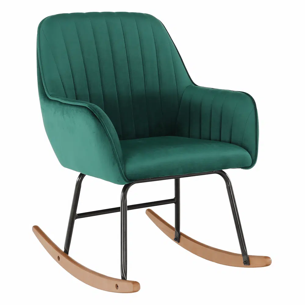 Fotoliu balansoar, catifea Velvet verde, TARAM 1 - magazin mobila Fotoliu balansoar, catifea Velvet verde, TARAM