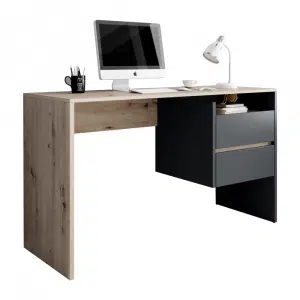 Masă PC, stejar artisan/grafit-antracit, TULIO