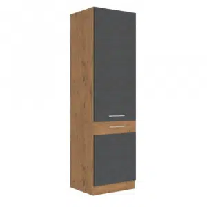 Dulap înalt, gri mat/stejar lancelot, VEGA 60 DK-210 2F