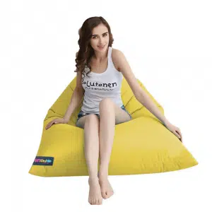 Fotoliu tip sac, material textil muştar, VETOK