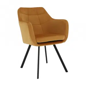 Fotoliu, material de catifea muştar/negru, ZERON